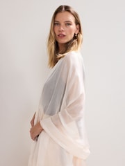 Phase Eight White Satin Trim Scarf - Image 3 of 4