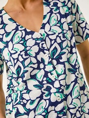 Roman Petite Floral V-Neck Stretch Blouse - Изображение 5 из 5
