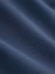 Navy Relaxed Tapered Fit Authentic Twin Pleated Textured Trousers - Image 10 of 10