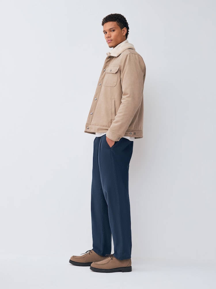 أزرق داكن - Authentic Twin Pleated Textured Trousers - صورة 2 من 10 أزرق داكن - Authentic Twin Pleated Textured Trousers - صورة 2 من 10