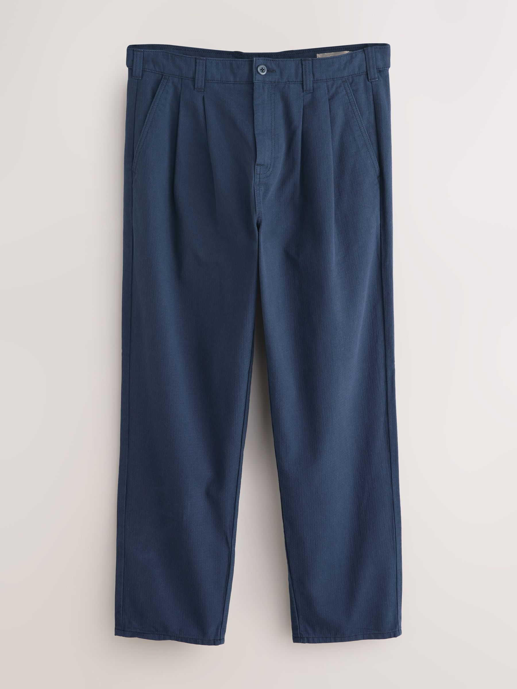 Buy Navy Relaxed Tapered Fit Authentic Twin Pleated Textured Buy Navy Relaxed Tapered Fit Authentic Twin Pleated Textured