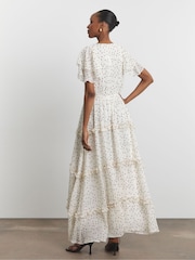 Joanna Hope White Mono Spot Maxi Ruffle Dress - Image 2 of 4