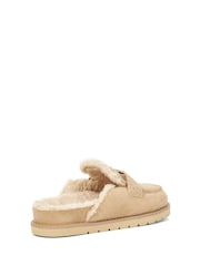 Dune London Cream Goldy Shearling Lined Backless Loafers - Image 4 of 6