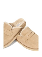 Dune London Cream Goldy Shearling Lined Backless Loafers - Image 6 of 6