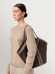 Hereu Studio Brown Calella Curly Shearling Trims Bag - Image 10 of 11