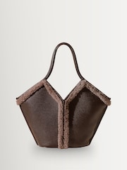 Hereu Studio Brown Calella Curly Shearling Trims Bag - Image 2 of 11