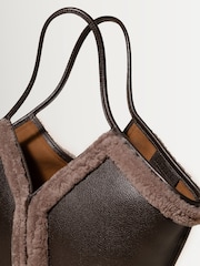 Hereu Studio Brown Calella Curly Shearling Trims Bag - Image 3 of 11