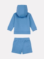 New Balance Blue Kids Zip Thru Hoodie 100% Cotton T-Shirt & Shorts Set - Image 2 of 5