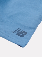 New Balance Blue Kids Zip Thru Hoodie 100% Cotton T-Shirt & Shorts Set - Image 5 of 5