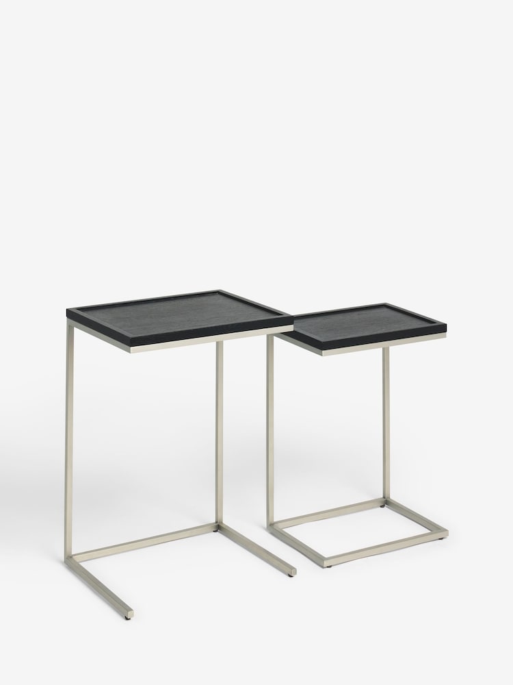 Sosandar Black Oak Seville Set of 2 Nest Of Tables - Image 5 of 5 Sosandar Black Oak Seville Set of 2 Nest Of Tables - Image 5 of 5