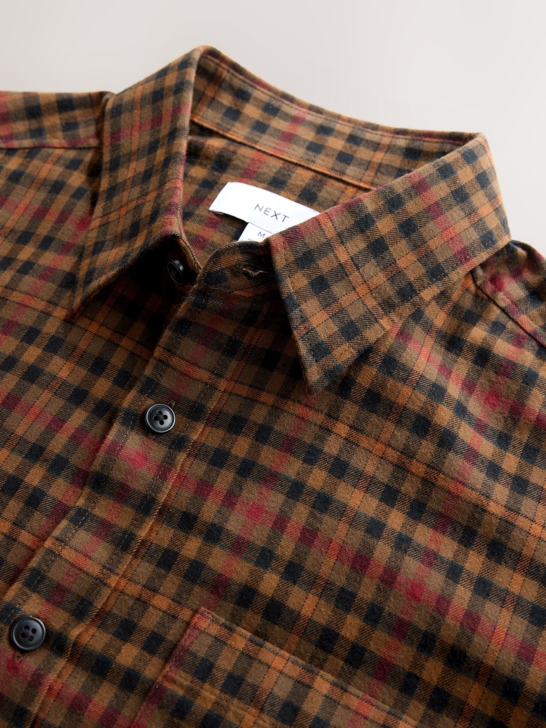 Buy Brown Long Sleeve Check Shirt from the Next UK online shop