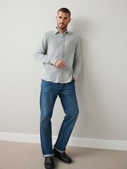 Grey Italian Fabric Signature Long Sleeve Shirt - Image 3 of 9