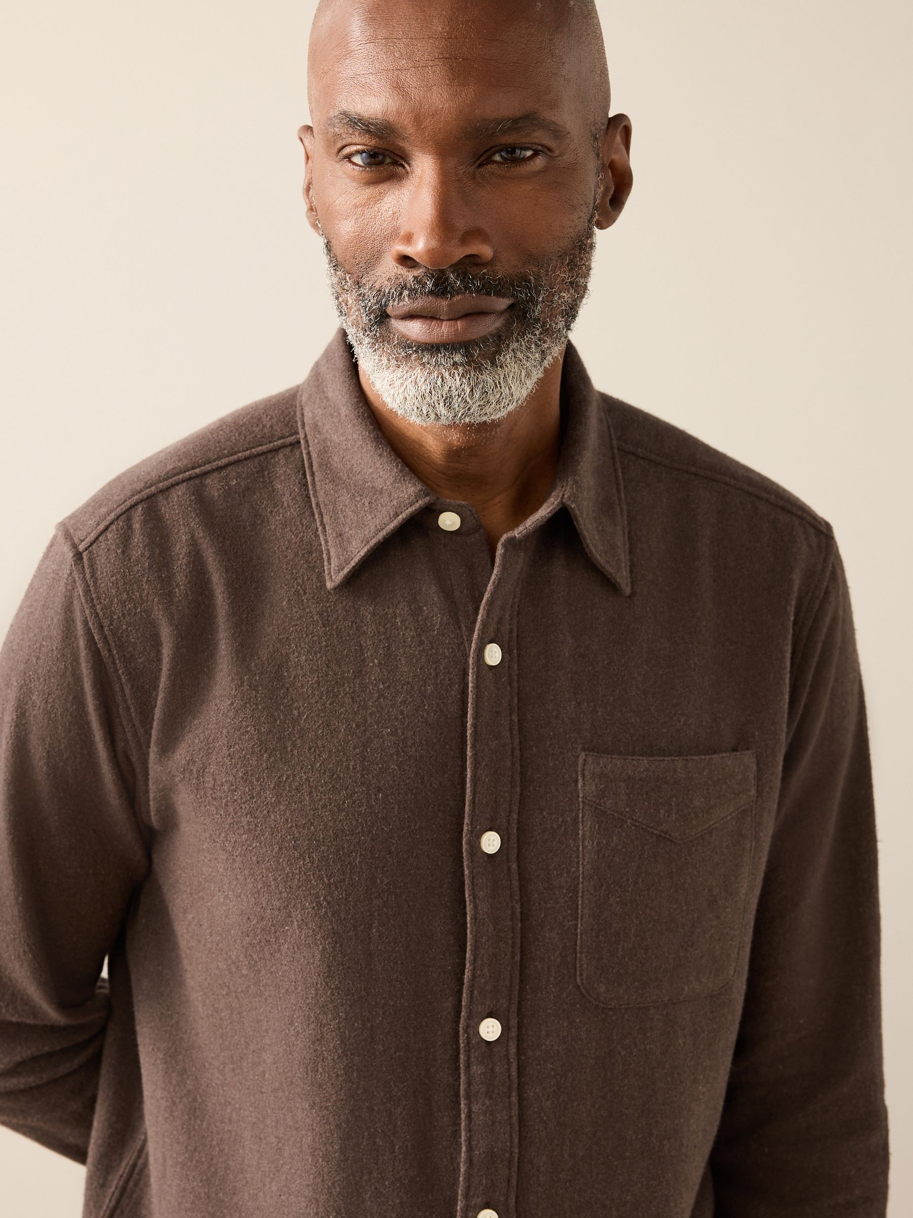Buy Brown Italian Fabric Soft Touch Signature Long Sleeve Shirt
