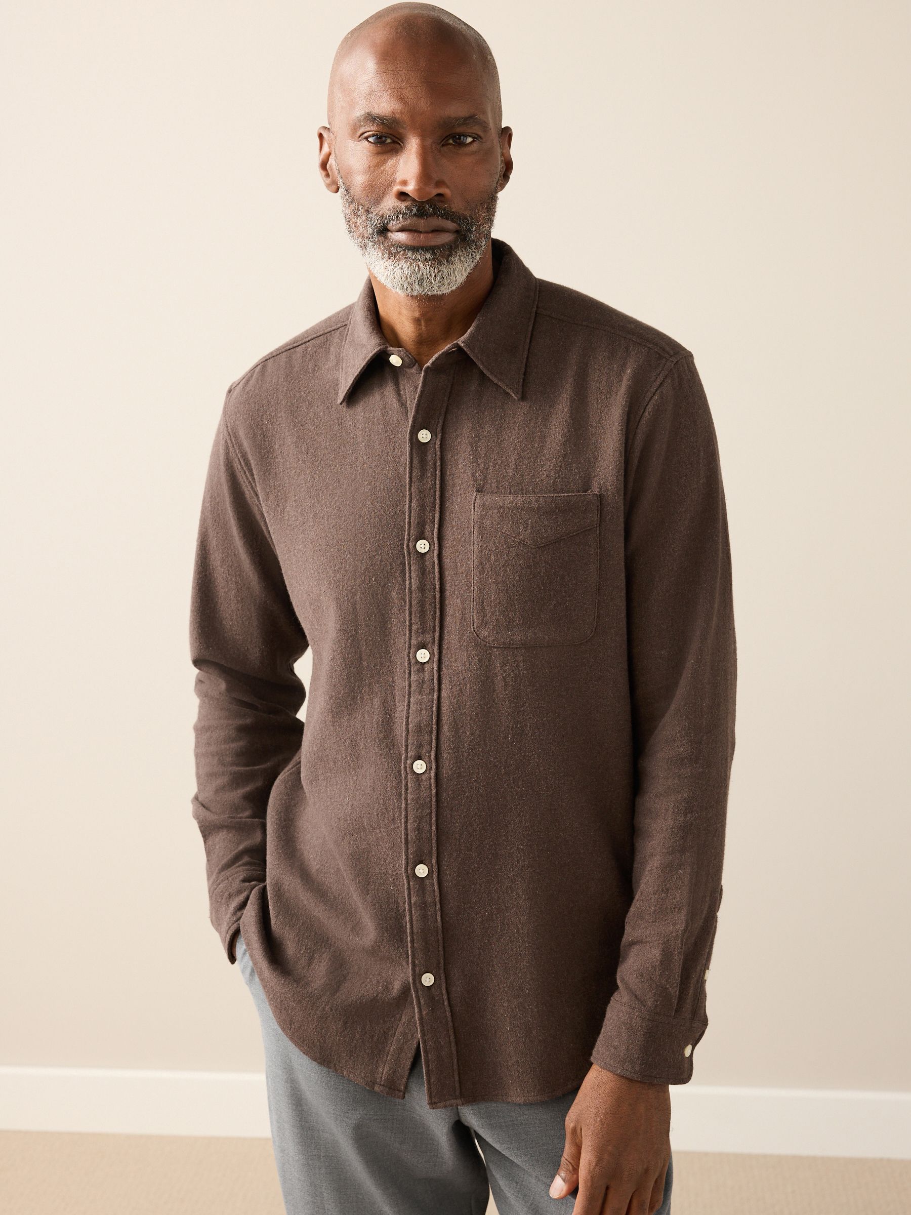 todayful Silky Halfsleeve Shirts ダークブラウン Silky Halfsleeve