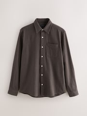 Brown Italian Fabric Signature Long Sleeve Shirt - Image 3 of 3