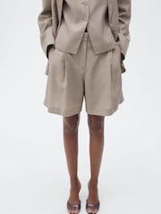 Mango Grey Stripe Bermuda Suit Shorts - Image 2 of 7