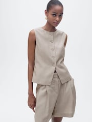 Mango Grey Stripe Bermuda Suit Shorts - Image 3 of 7
