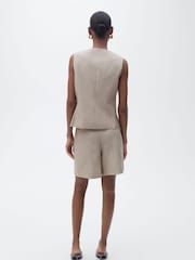 Mango Grey Stripe Bermuda Suit Shorts - Image 4 of 7