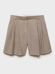 Mango Grey Stripe Bermuda Suit Shorts - Image 6 of 7