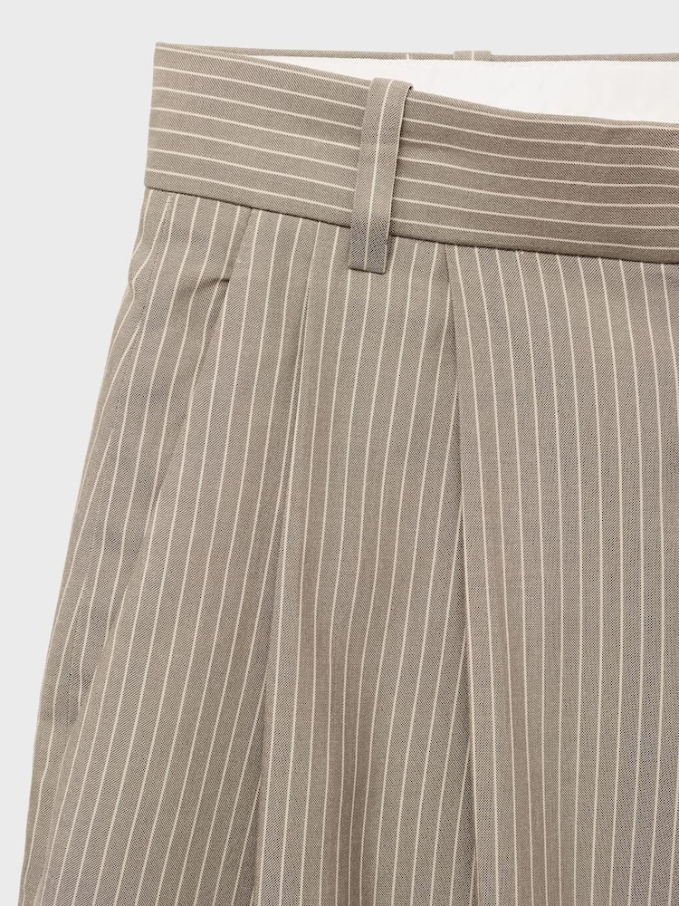 Mango Grey Stripe Bermuda Suit Shorts - Image 7 of 7