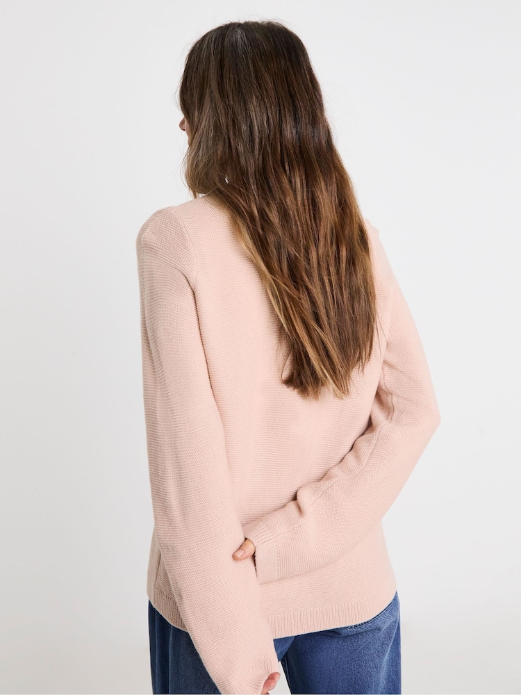 JD Williams Pink Boxy Crew Neck Cardigan - Image 2 of 4