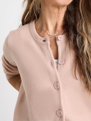 JD Williams Pink Boxy Crew Neck Cardigan - Image 3 of 4
