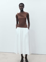 Mango Brown Metal Detail Fitted Vest - Image 1 of 7