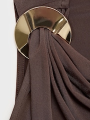Mango Brown Metal Detail Fitted Vest - Image 6 of 7