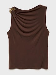 Mango Brown Metal Detail Fitted Vest - Image 7 of 7