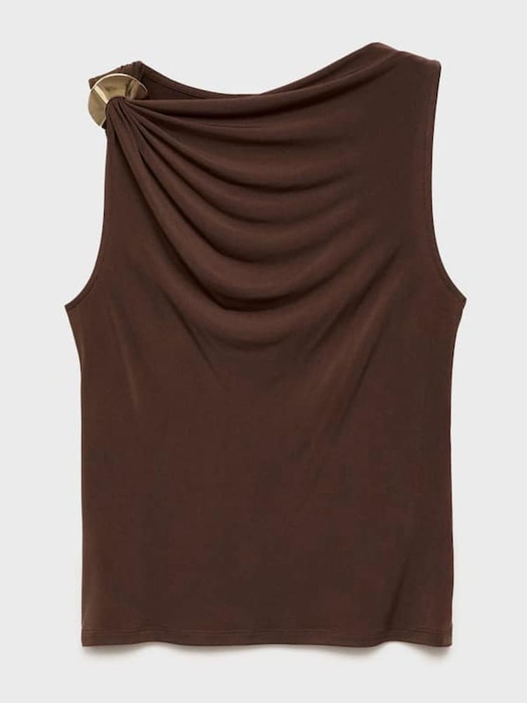 Mango Brown Metal Detail Fitted Vest - Image 7 of 7 Mango Brown Metal Detail Fitted Vest - Image 7 of 7