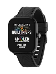 Reflex Active Series 44 Silicone Amoled GPS Sports Smart Calling Black Watch - Image 1 of 5