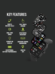 Reflex Active Series 44 Silicone Amoled GPS Sports Smart Calling Black Watch - Image 2 of 5