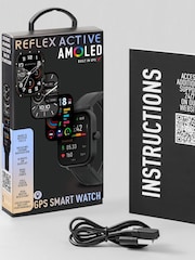 Reflex Active Series 44 Silicone Amoled GPS Sports Smart Calling Black Watch - Image 5 of 5