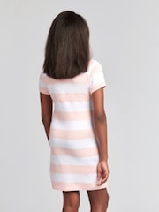 U.S. Polo Assn Pink Girls Striped Sleeveless Polo Dress - Image 2 of 4