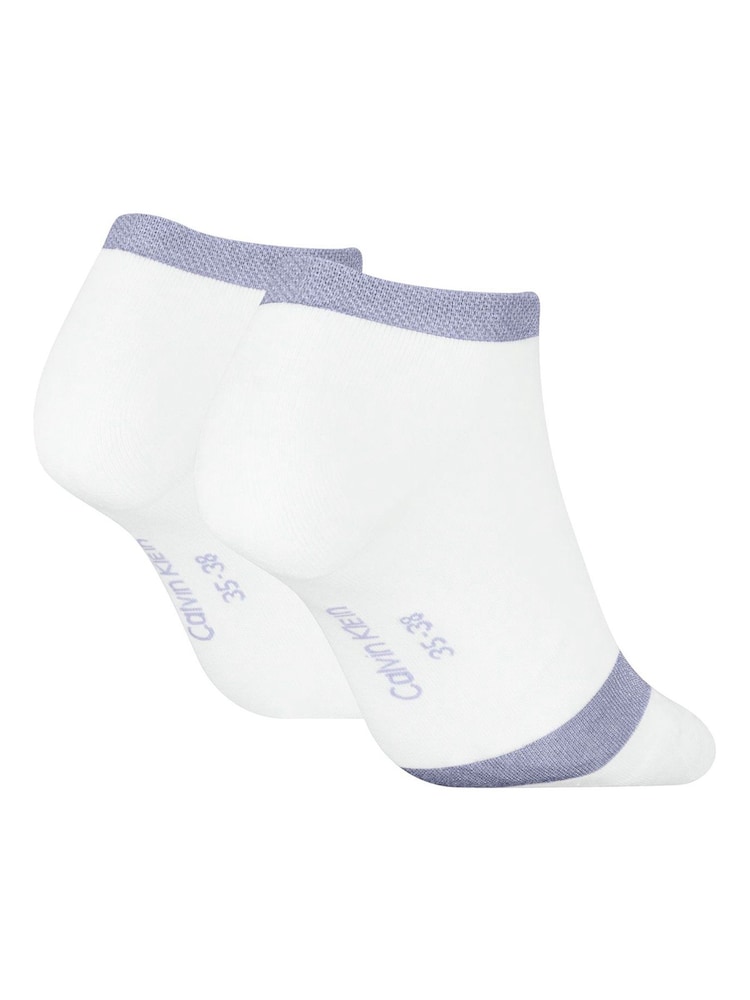 Calvin Klein Purple Womens Jeans Sneaker 100% Cotton Socks 2 Pack - Image 2 of 2