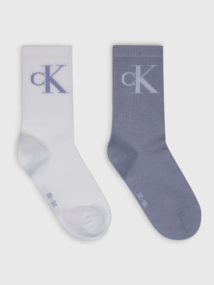 Pacote de meias jeans femininas Calvin Klein Crew 2 - Imagem 1 de 4