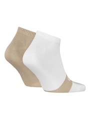 Calvin Klein Brown Mens Jeans Sneaker Socks 2 Pack with Auto Linked Toe Seam - Image 1 of 2