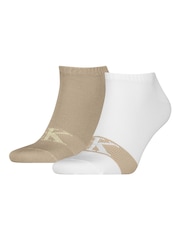 Calvin Klein Brown Mens Jeans Sneaker Socks 2 Pack with Auto Linked Toe Seam - Image 2 of 2
