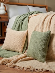 BHS Cream Cross Weave Throw - Image 2 of 5