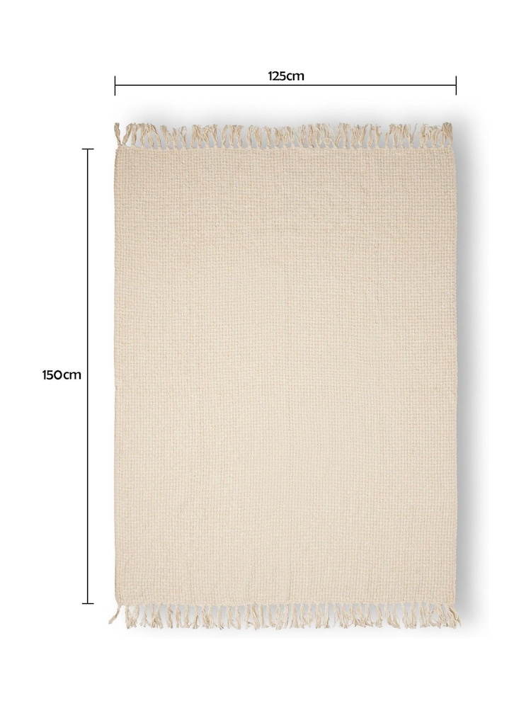 BHS Cream Cross Weave Throw - Image 5 of 5
