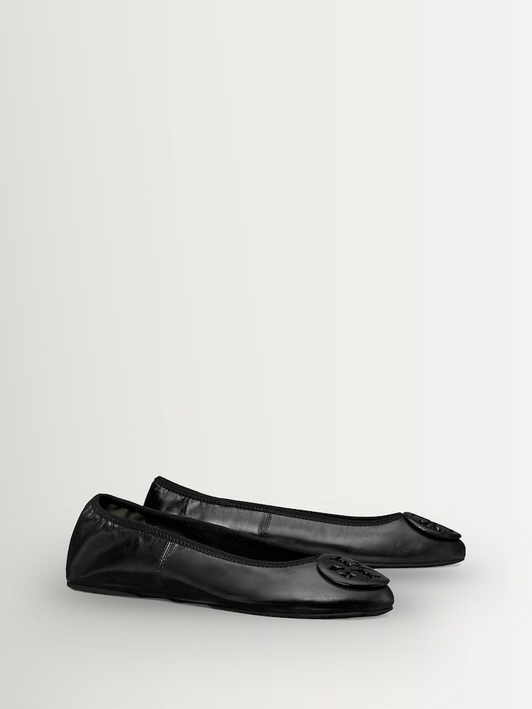 Tory Burch Black Minnie Travel Ballet Shoes - Image 2 of 4