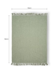 BHS Sage Green Cross Weave Throw - Image 5 of 5