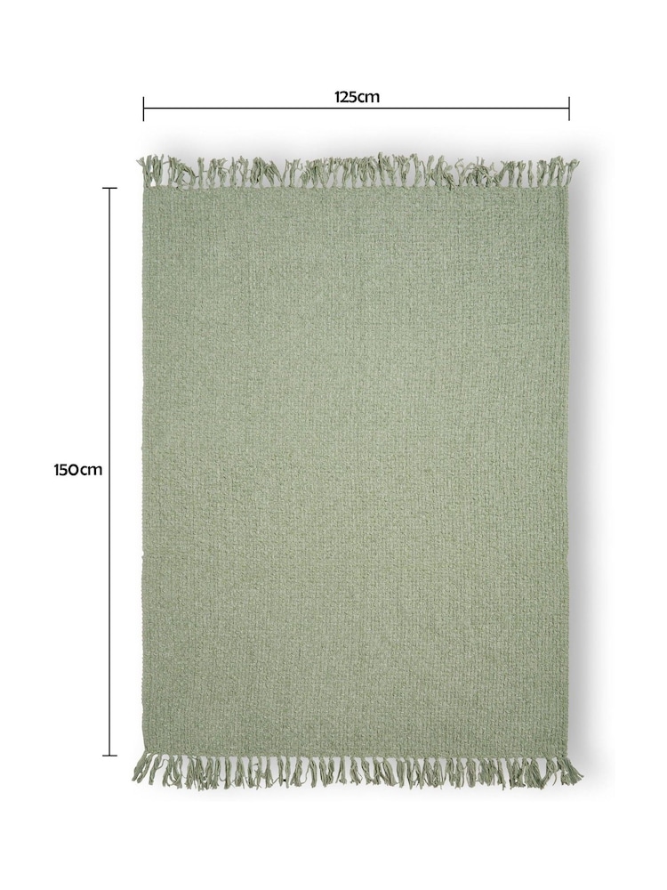 BHS Sage Green Cross Weave Throw - Image 5 of 5