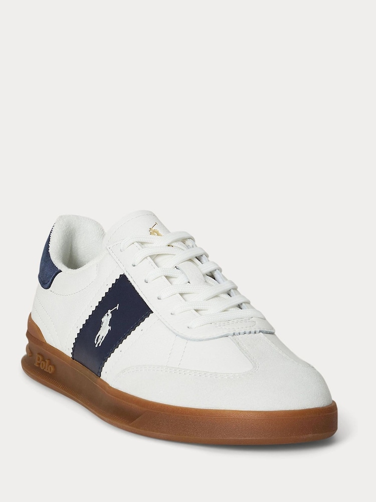 Polo Ralph Lauren Cream Heritage Aera PP Leather Trainers - Image 2 of 4 Polo Ralph Lauren Cream Heritage Aera PP Leather Trainers - Image 2 of 4