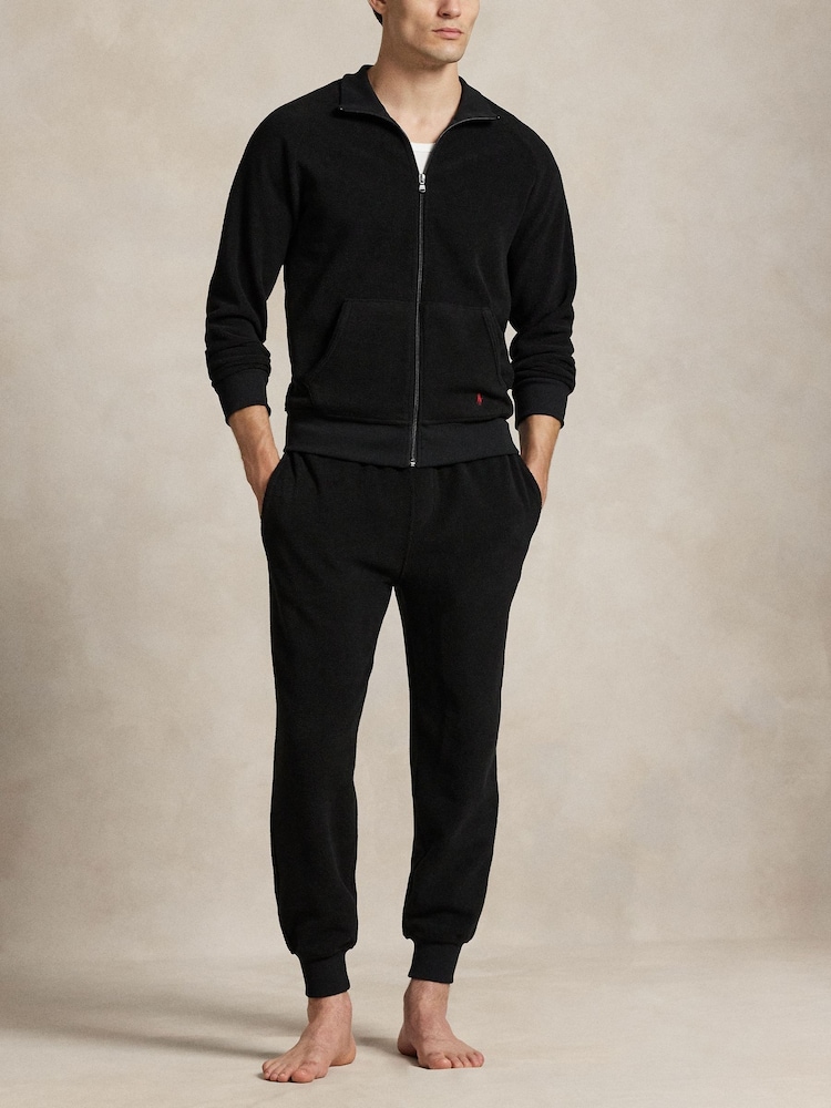 Polo Ralph Lauren Black Zip Through Jersey Sweatshirt - Image 2 of 4 Polo Ralph Lauren Black Zip Through Jersey Sweatshirt - Image 2 of 4