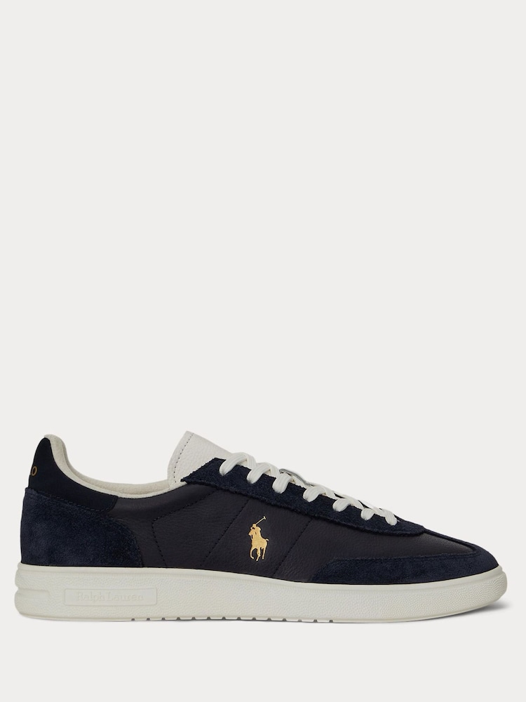 Polo Ralph Lauren Blue Bedford PP Leather and Suede Mix Low Top Trainers - Image 1 of 4