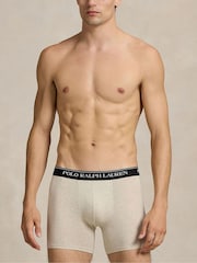 Polo Ralph Lauren Grey Long Cotton Stretch Contrast Waistband Boxers 3 Pack - Image 2 of 6