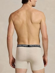 Polo Ralph Lauren Grey Long Cotton Stretch Contrast Waistband Boxers 3 Pack - Image 3 of 6