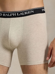 Polo Ralph Lauren Grey Long Cotton Stretch Contrast Waistband Boxers 3 Pack - Image 4 of 6