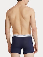 Polo Ralph Lauren Blue Long Cotton Stretch Contrast Waistband Boxers 3 Pack - Image 3 of 4